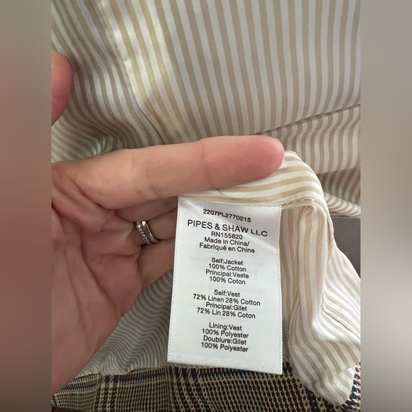 VERONICA BEARD Keaton Combo 2-Piece Denim & Check Dickey Jacket Size XL New - Picture 9 of 14